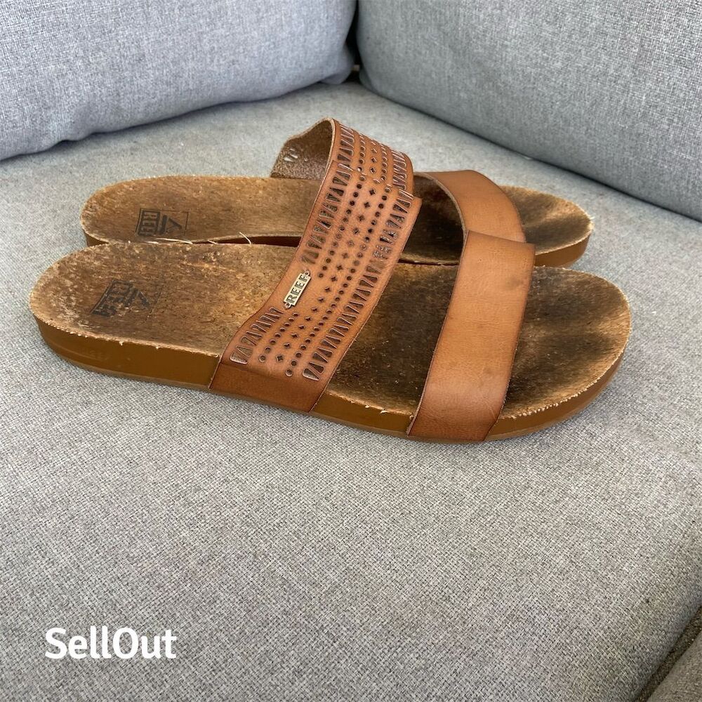 Reef Women's Cushion Vista Slide Sandals Brown Size 10 Casual Summer